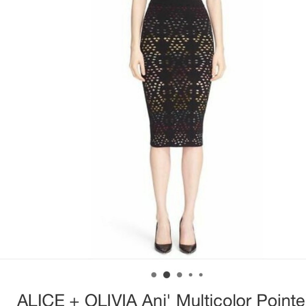 Alice and Olivia Ani multicolor pointelle skirt